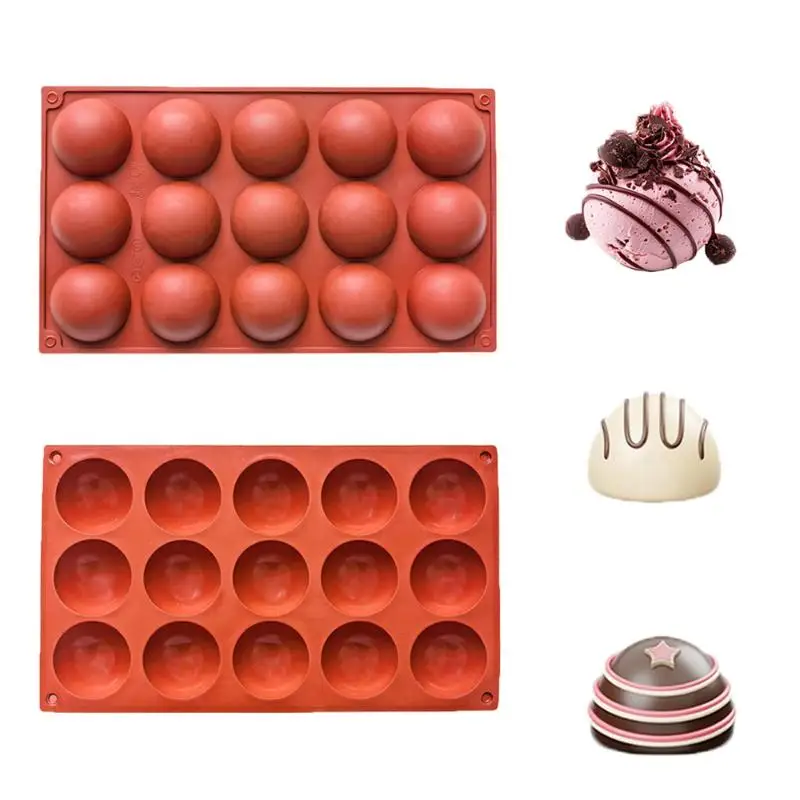 Silicone Chocolate Sphere Mold Multi-hole Half Ball Molds Hemisphere Shape Cake Mousse Dessert Baking Mold