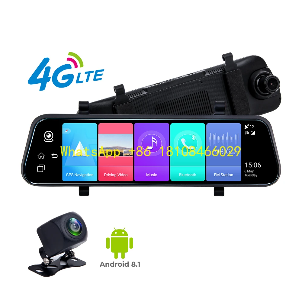 

2k 4G Smart Rearview Mirror Dash Cam, Multi-App Support & Multi-Port Design, Accurate GPS Positioning, Wholesale in Stock