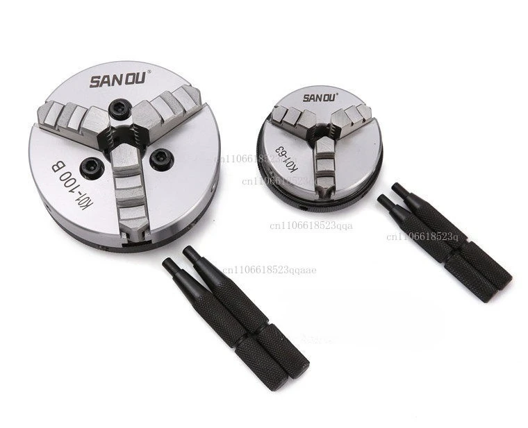 Sanou hand tight three claw self centering chuck K01-50/63/80B/100B K02-50/63/80B/100B