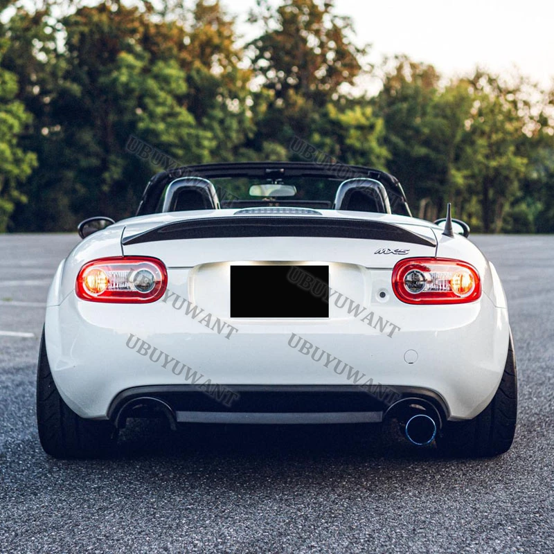 For Mazda MX5 MX-5 Miata NC Style Carbon Fiber Rear Spoiler Tail Trunk Boot Wing Cover Car Accessories 2009-2015