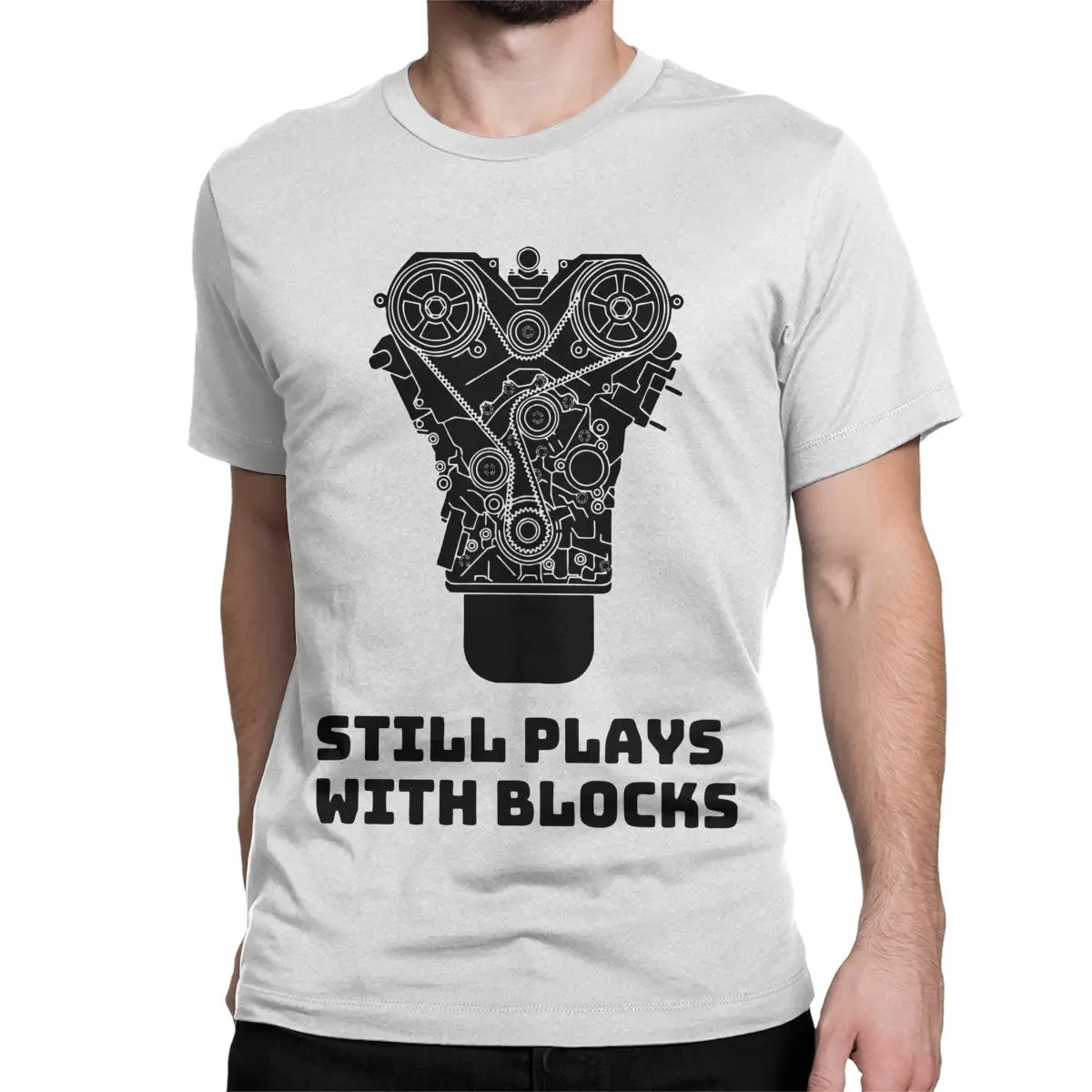 Mechanic Still Plays With Blocks Men Women T Shirts Vintage Tees Short Sleeve Crew Neck T-Shirts Pure Cotton 6XL Clothes