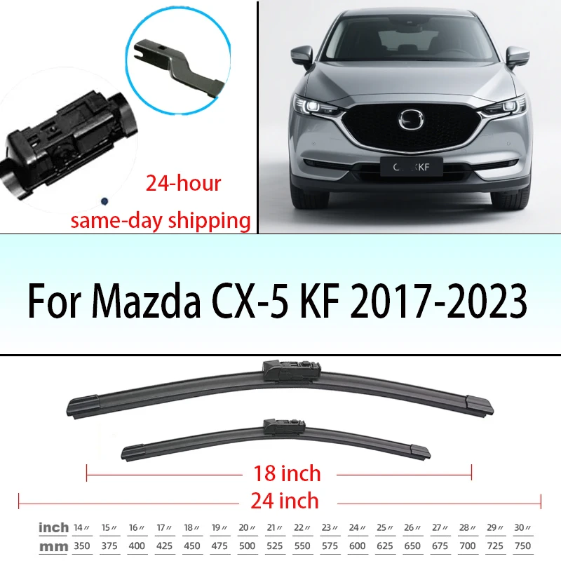 

For Mazda CX-5 CX5 KF 2011-2023 Front Windshield Wiper Blades 24"+18 Windscreen Window Accessories 2012 2013 2014 2016 2017 2019