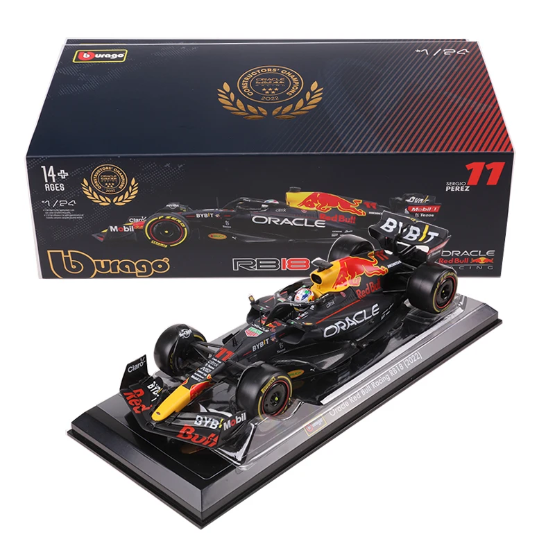 Bburago 1:24 Red Bull Racing RB18 2022 NO.1 &11 Alloy Luxury Vehicle Diecast Cars Model Toy Collection Gift