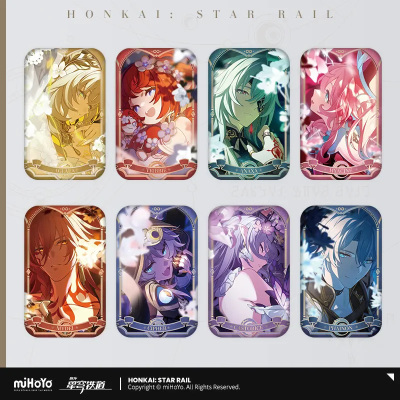 

[Genuine] miHoYo Game Honkai Star Rail AMPHOREUS Hero Series Tinplate Badge Aglaea Tribios Cartoon Brooch Cosplay Halloween Gift