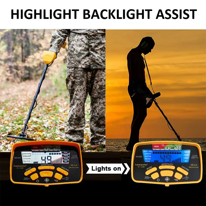 TC-500 Long Range Gold Metal Detector 3 Meters Deep Waterproof Coil For Industrial Treasure Hunting Pinpoint Device