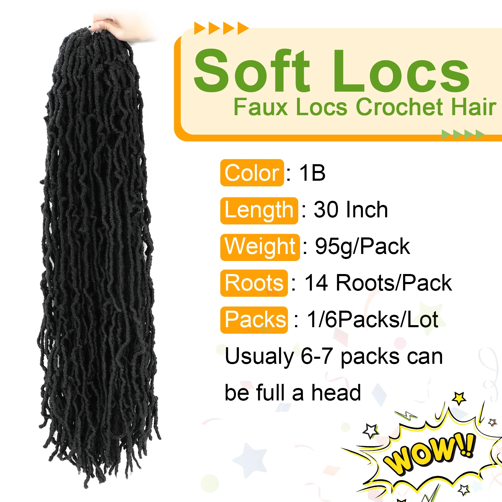 Karida  Faux Locs Crochet Hair Extensions For Women Synthetic Soft Locs Crochet Braids Dreadlocks Hair Extensions