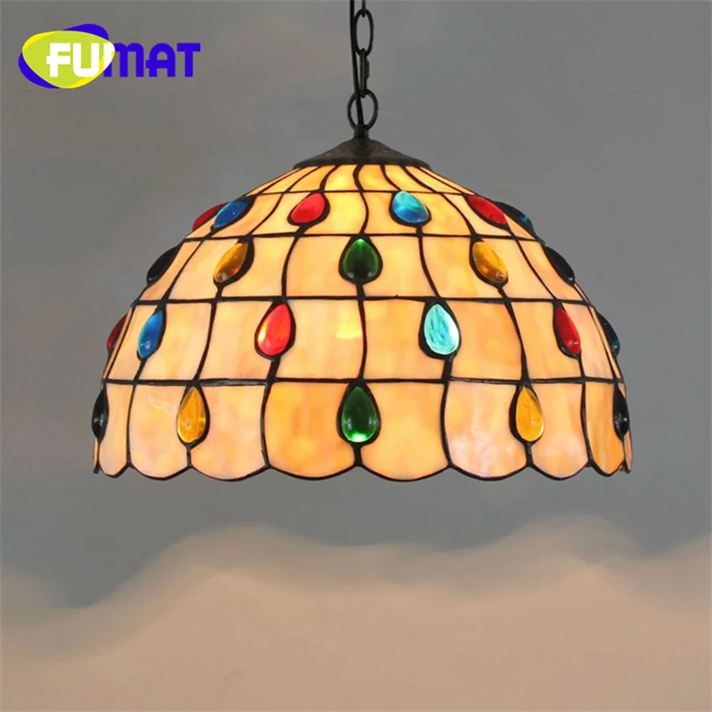 FUMAT Tiffany Light Luxury Chandelier Glass Art Deco Living Room Dining Room Bedroom balcony aisle beads ceiling light