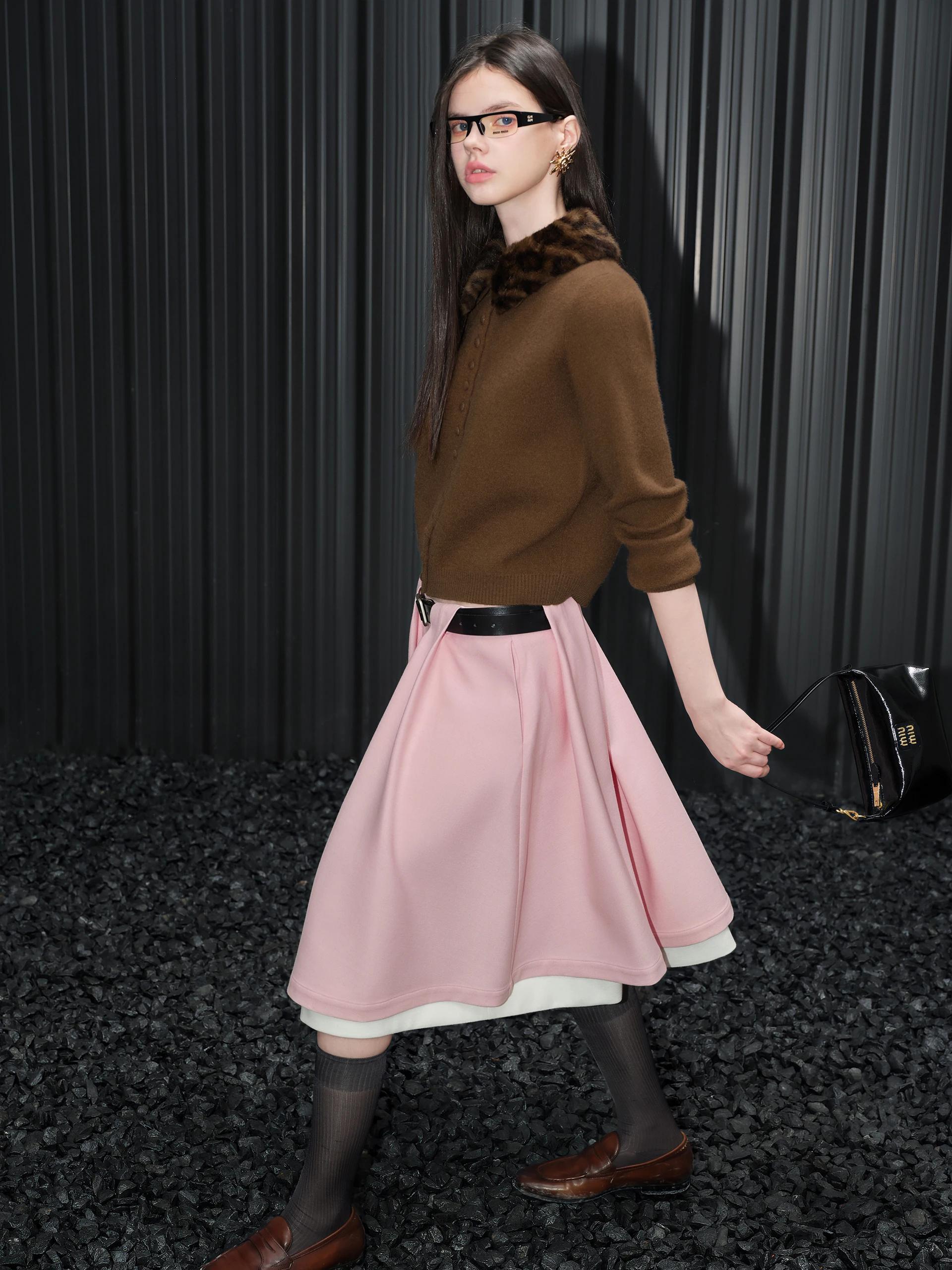 

Autumn Winter Women's Leopard Print Knitted Sweater with Fur Collar Open Cardigan Street Sle Loose Fit Warmth Emitting