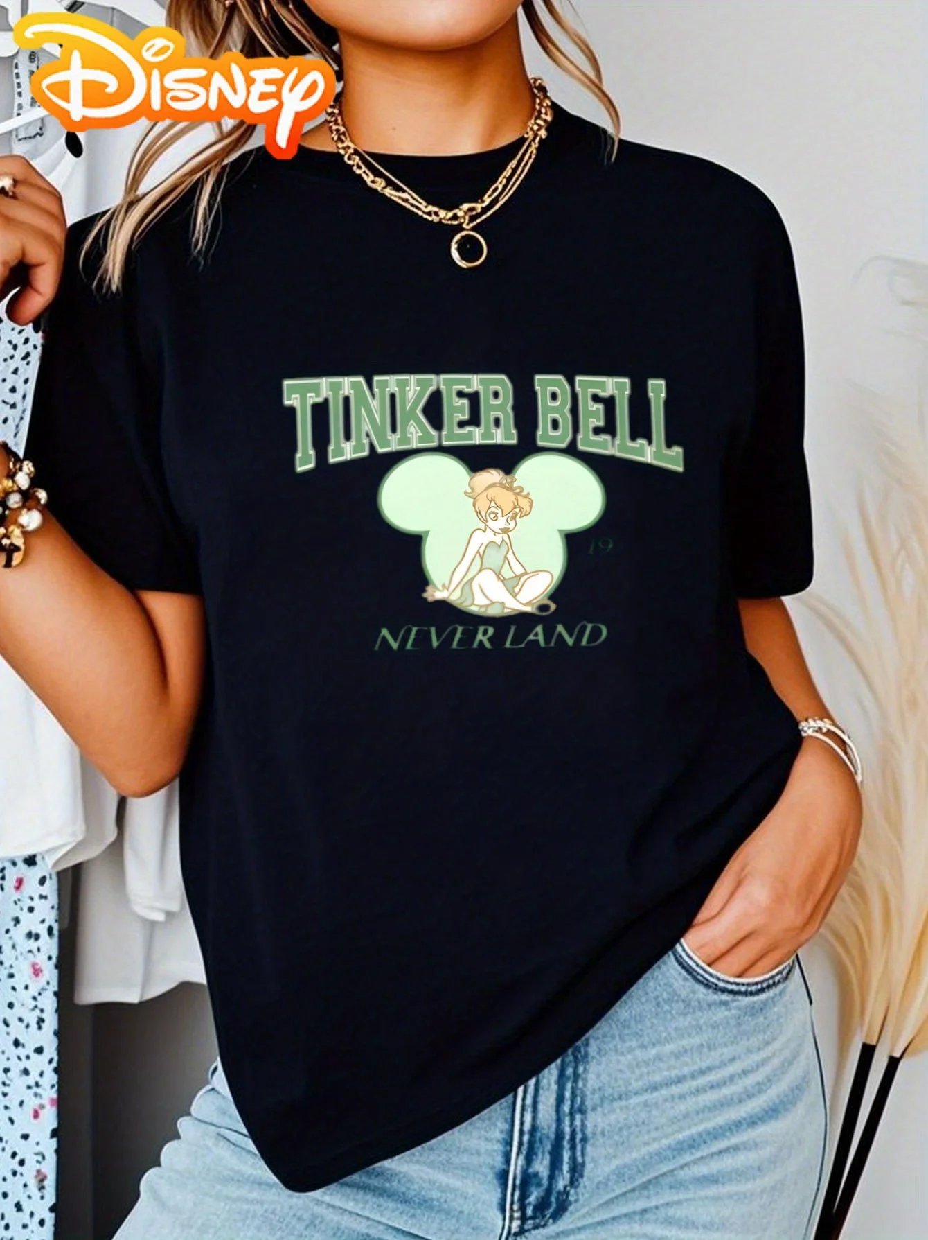 

Disney - Dreamland Green Art. Summer Hot Selling Solid Color Round Neck, Suitable for Travel, The Perfect Choice for Wearing