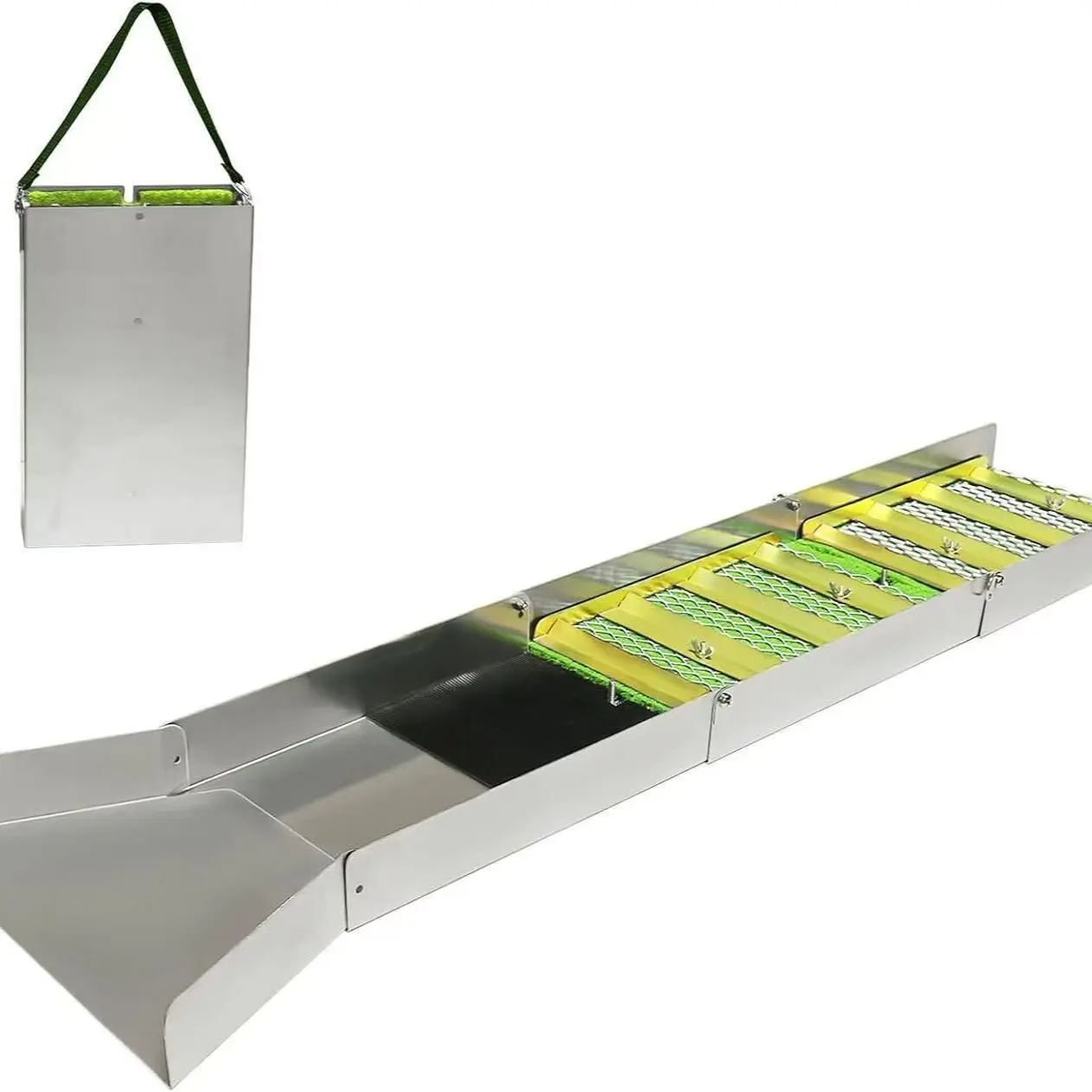 Alloy Portable Gold Mining Chute Panning Prospecting Recovery Tool Folding Gold Sluice Box Aluminum