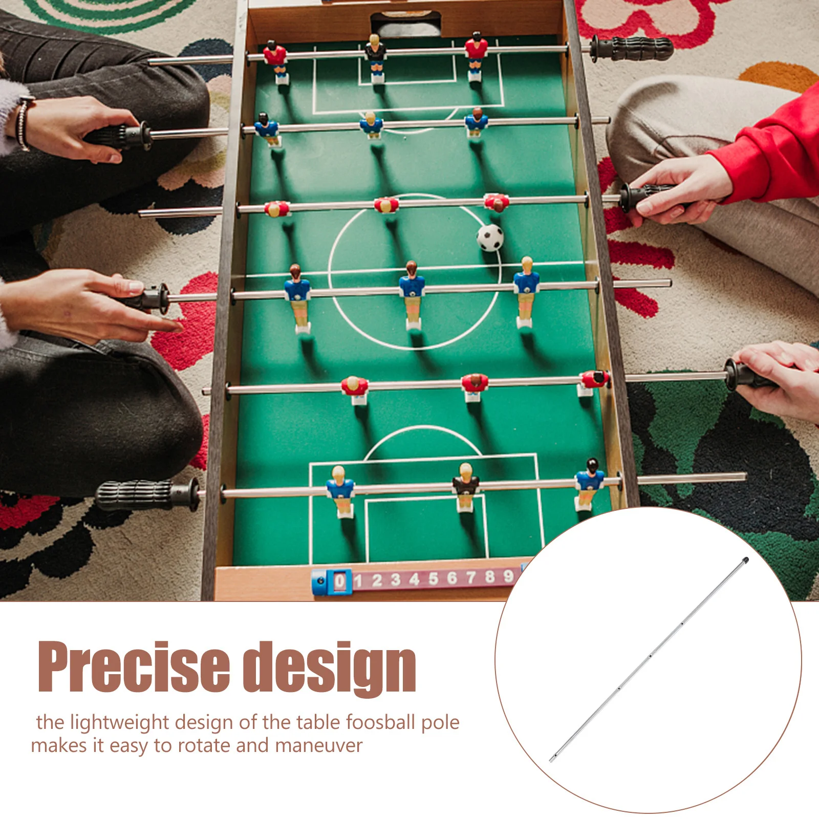 Heavy Duty Table Football Pole Foosball Pole Replacement for Soccer Game Machine Accessory Foosball Table Parts Replacement