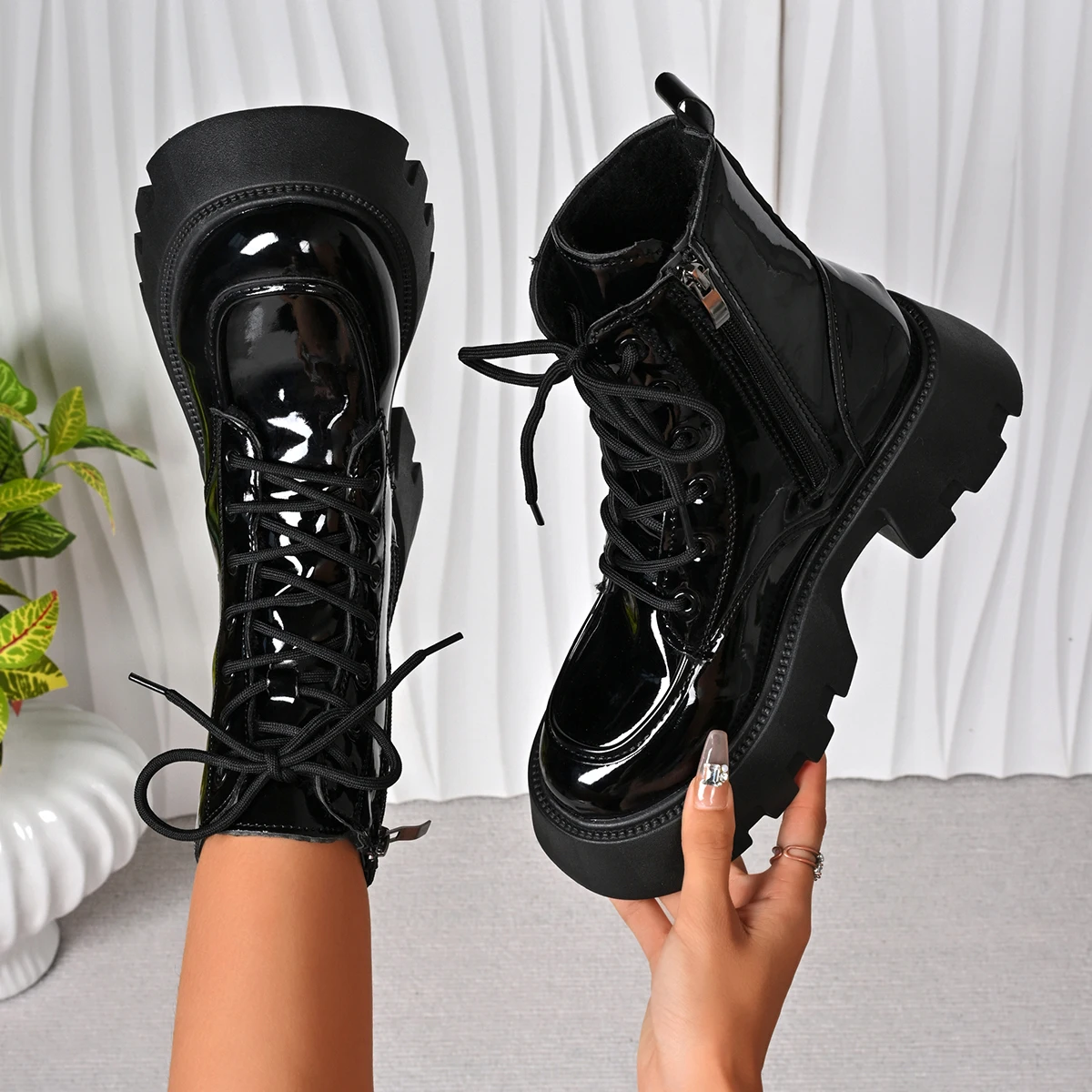 Bottes à semelle intermédiaire pour femmes, à la mode et confortables, bout rond, décontractées, semelles épaisses, bottes de chevalier confortables, automne hiver