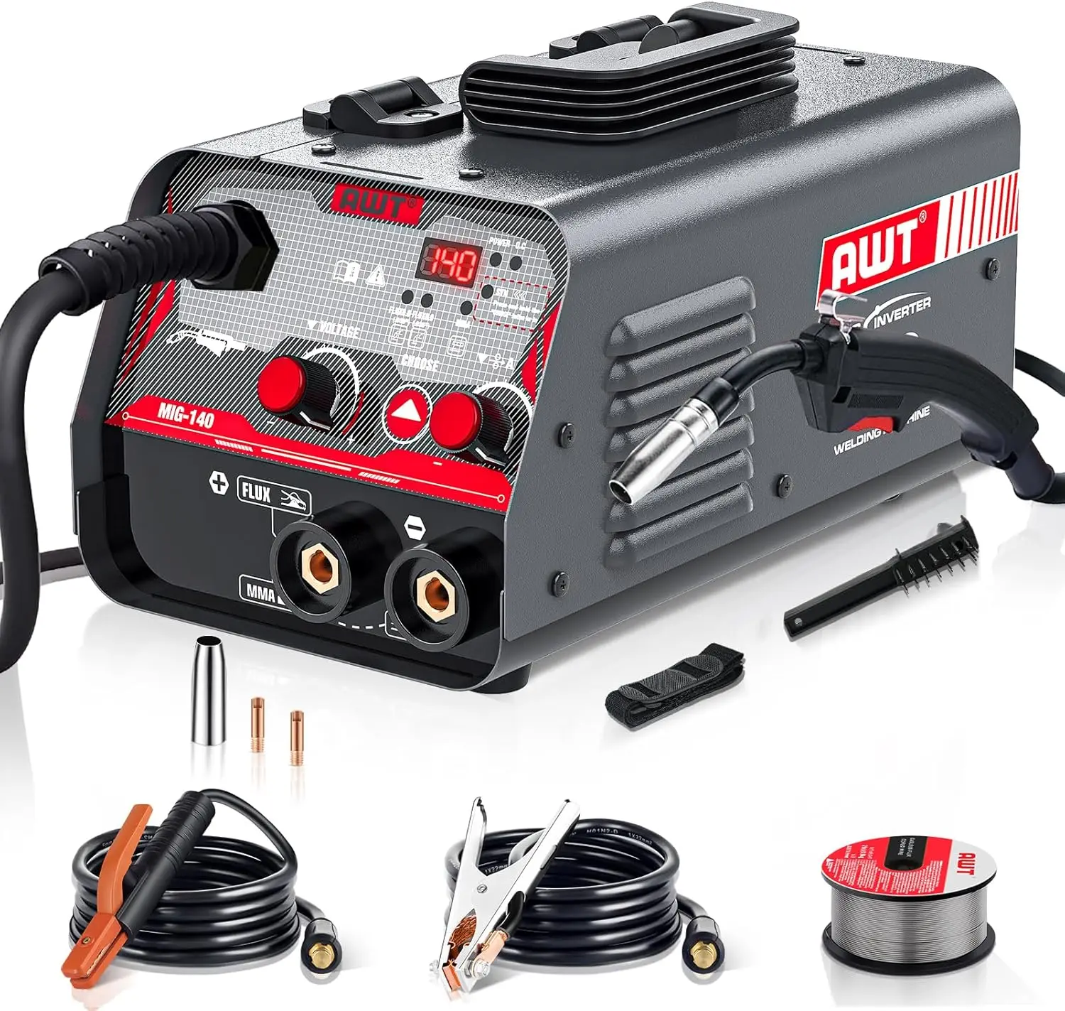 

Сварочный аппарат 2-в-1 (MIG/дуговая сварка) на 140 ампер, 110В, портативный, без газа, с инвертором Synergy IGBT