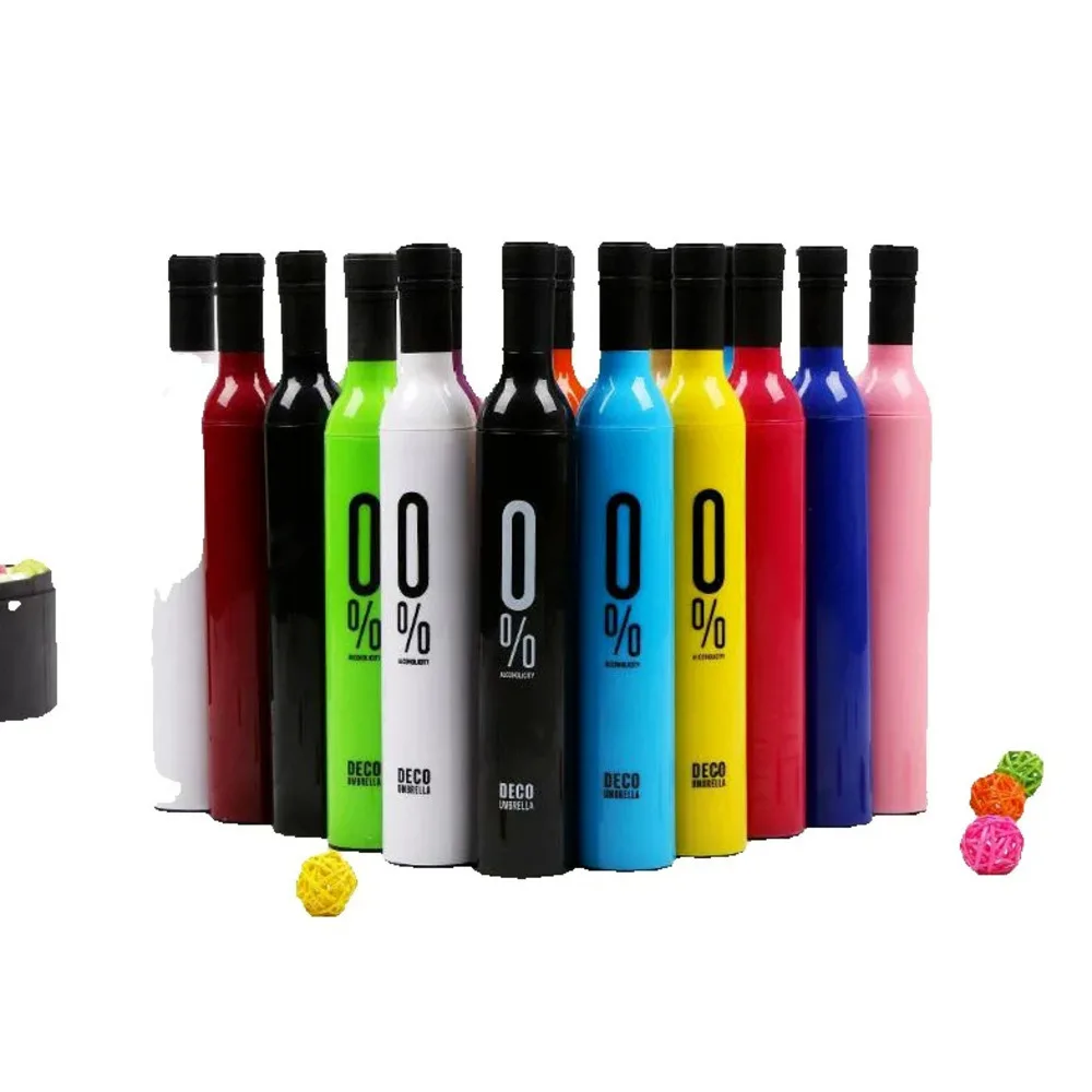 New Creative Wine Bottle Umbrella Yellow Blue Black White Pink Lovers Umbrella ,umbrella, Uv Umbrella Waterproof Wholesale