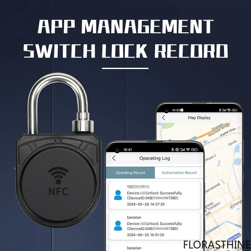 NFC Smart Padlock, Anti-Theft Lock Without Battery, Can be Authorized to App Unlock Unlocking