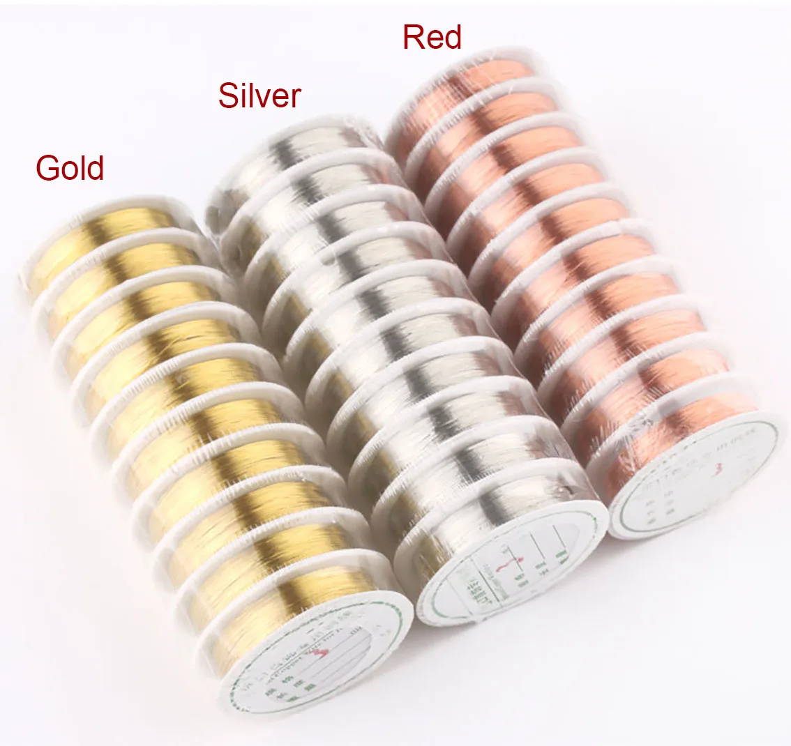 0.2/0.3/0.4/0.5/0.6/0.8/1mm Pure Fine Copper Wire Coil Brass Metal Winding Wire DIY Soft Jewelry Model Material Accessories