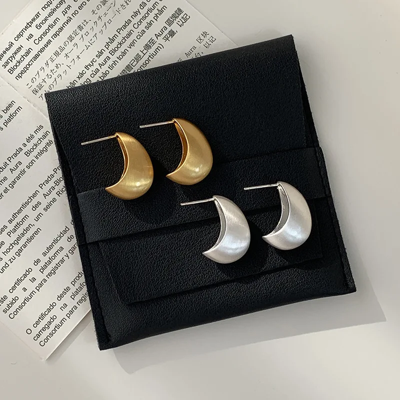 ENSHIR Frosted Moon Earrings for Women Unique Temperament French Party Jewelry Gifts Wholesale