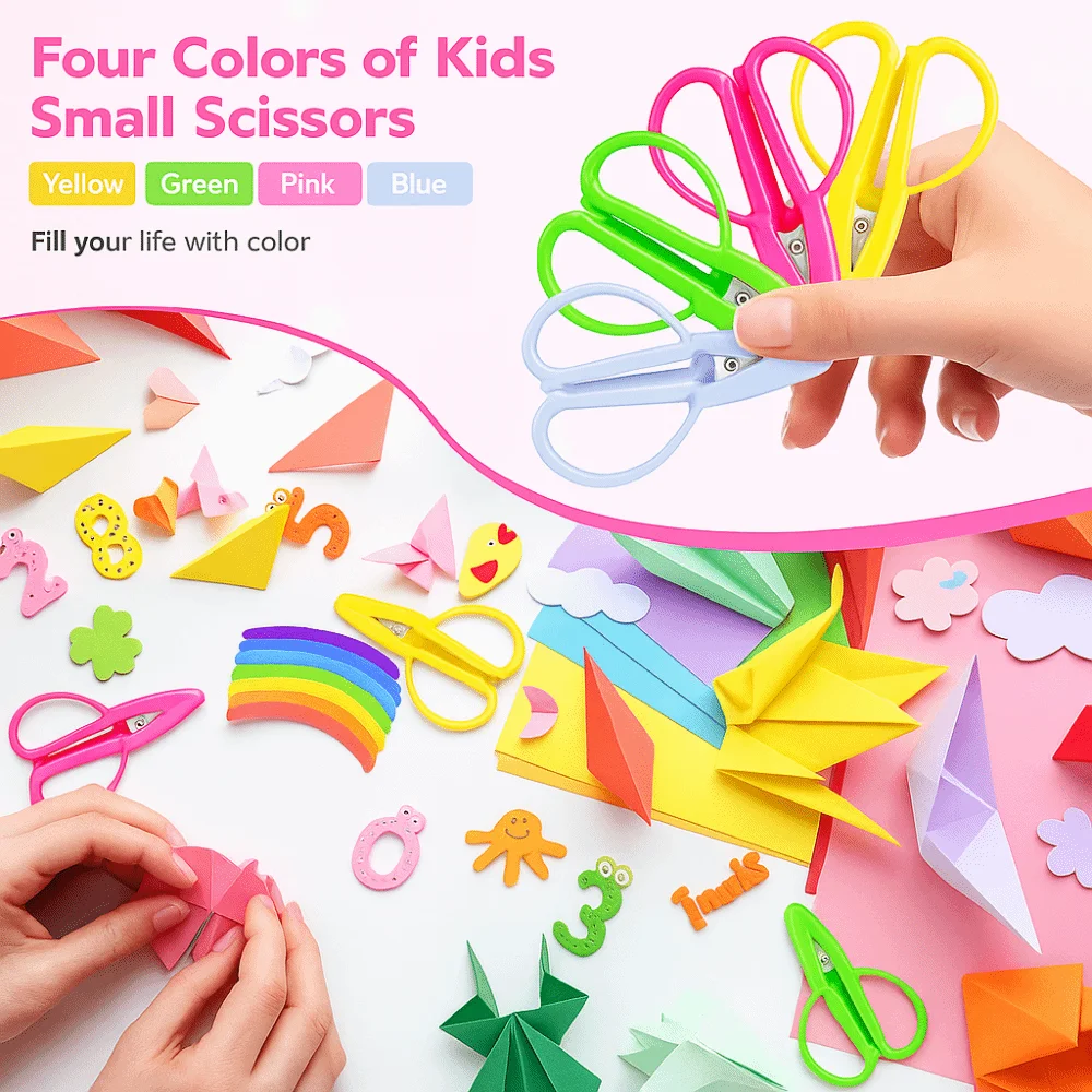 Mini Small Sharp Scissors Silicone Soft Handle Stainless Steel Tiny Detail Scissor Portable with Cover Cut Paper Tool