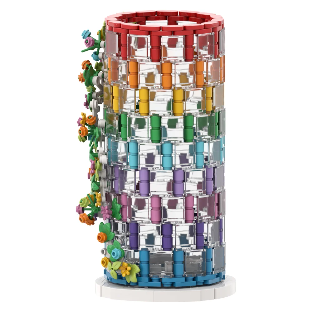 Gobricks-florero de ramo de flores MOC, modelo de ladrillos, florero creativo, bloques de construcción, juguetes educativos, regalo, decoración del Día de San Valentín