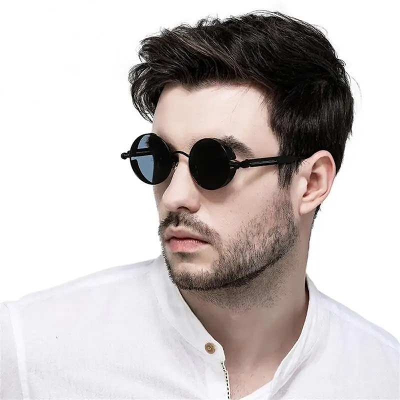 Retro Flip Sunglasses Fashion Metal Small Frame Round Sun Glasses Men Women Vintage Summer Outdoor Driving Travel Oculos De Sol