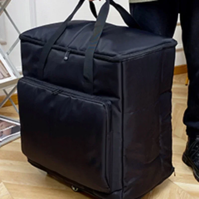 High-Capacity Desktop Computer Storage Bag Movable Organizing Case with Pull Rod Chassis for Office Equipment And Household Use