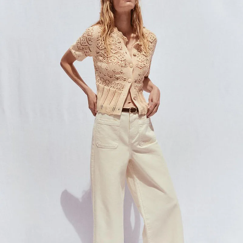 Primavera nova chegada feminina de malha floral bordado me jaet simples sli outerwear rua sle redondo ne botão acima