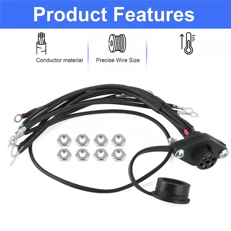 Winch Remote Controller Socket Kit For Warn Badland 5000 12000 5-Wire Winches, 39886