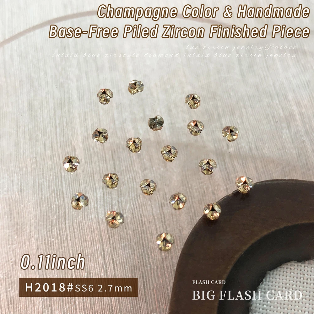 10/14pcs Champagne-Colored Ultra-Shiny Crystal Gems Nail Charms SS6-SS28 Luxury Crystal Nail Art Rhinestones for DIY & Salon Use