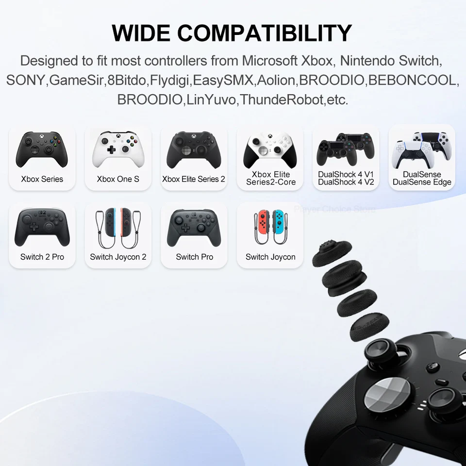 GameSir Fundas para Palancas para G7 PRO G7 Pro 8K Cyclone 2 G7 SE G8 Plus Nova 2 Lite Gamepads Puntas de Goma de Colores para Pulgares 3