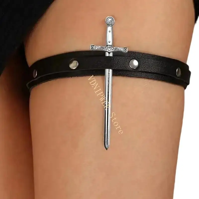 حزام فخذ السيوف قابل للتعديل لملابس الحفلات الأنيقة والحفلات التنكرية D08E #3