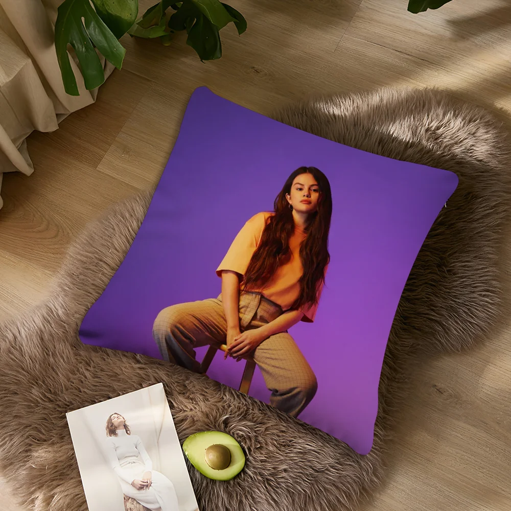 Hot Singer Selena Gomez Love On Pillow Case Sofa Living Room Bedroom Headboard Backrest Cushion Square Cushion Nap Time