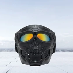Skull Mask Motorcycle Mask Bicycle Riding Windproof Full Face Skeleton Protective Mask Colored Goggle Tactical Cycling Bike
