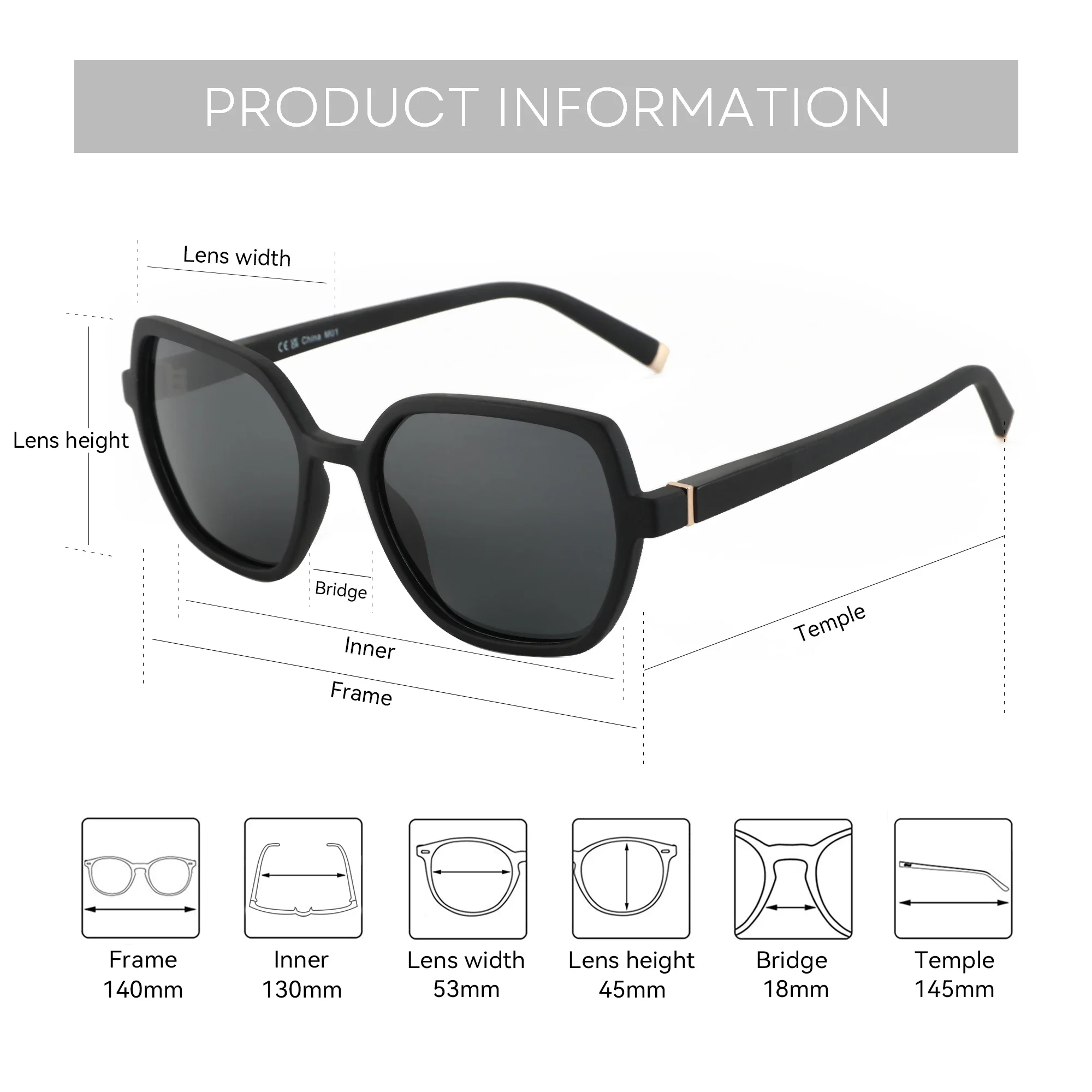 ZENOTTIC Hexagon Polarized Sunglasses Women UV400 Protection Butterfly Shade Ladies Square Sun Glasses ZS2226