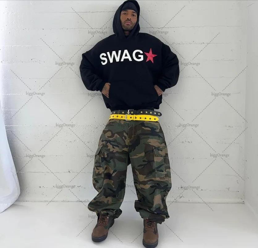 Hip-hop Punk Streetwear Tops Men American Retro SWAG Harajuku Fashion Hoodie Trendy Brand Versatile Casual Oversized Sweatshirt