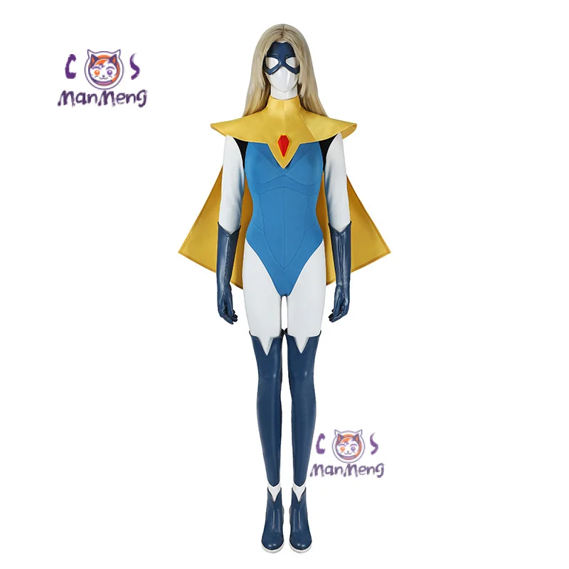 

Blonde Blazer Game Dispatch Cosplay Costume Women's fantasy jumpsuit, leg cover cloak mask shoes Halloween party uniform XS-XXXL