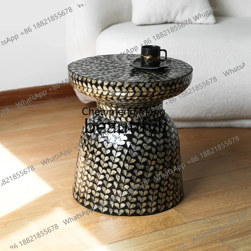 New arrive American wabi-sabi wind decoration edge few household living room sofa corner few soft furnished medieval round table