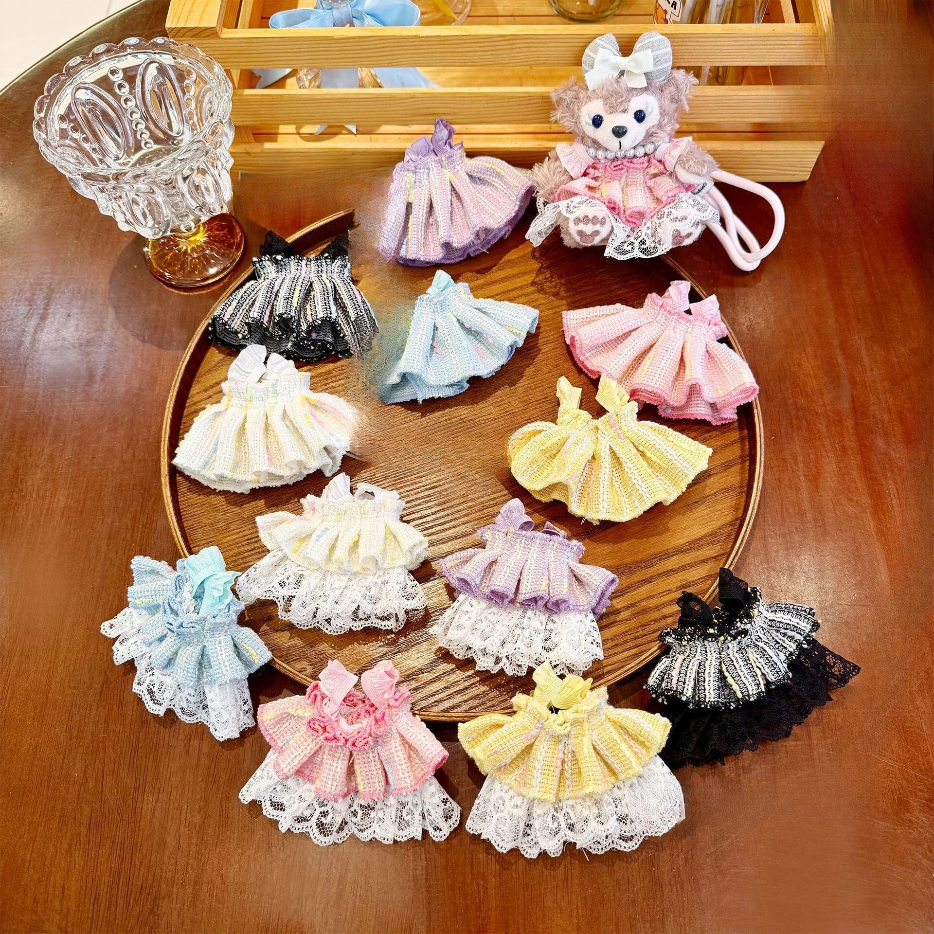 

Suitable for Labubu Plush Plush Doll Shoulder Strap Skirt Small Fragrant Style Skirt Creative Dressing and Decoration