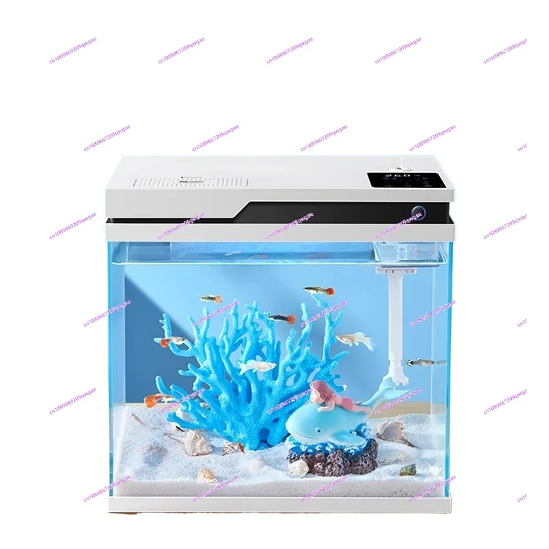 

Аквариум для гостиной, небольшой бытовой ультра-белый стеклянный маленький аквариум для ландшафтного дизайна, экологический аквариум для золотых рыбок без воды