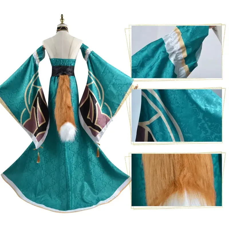 Genshin Impact Miss Hina Cosplay Costume Anime Uniform Wig Dress Full Set Halloween Party Gorou Cosplay Costumes Women Game