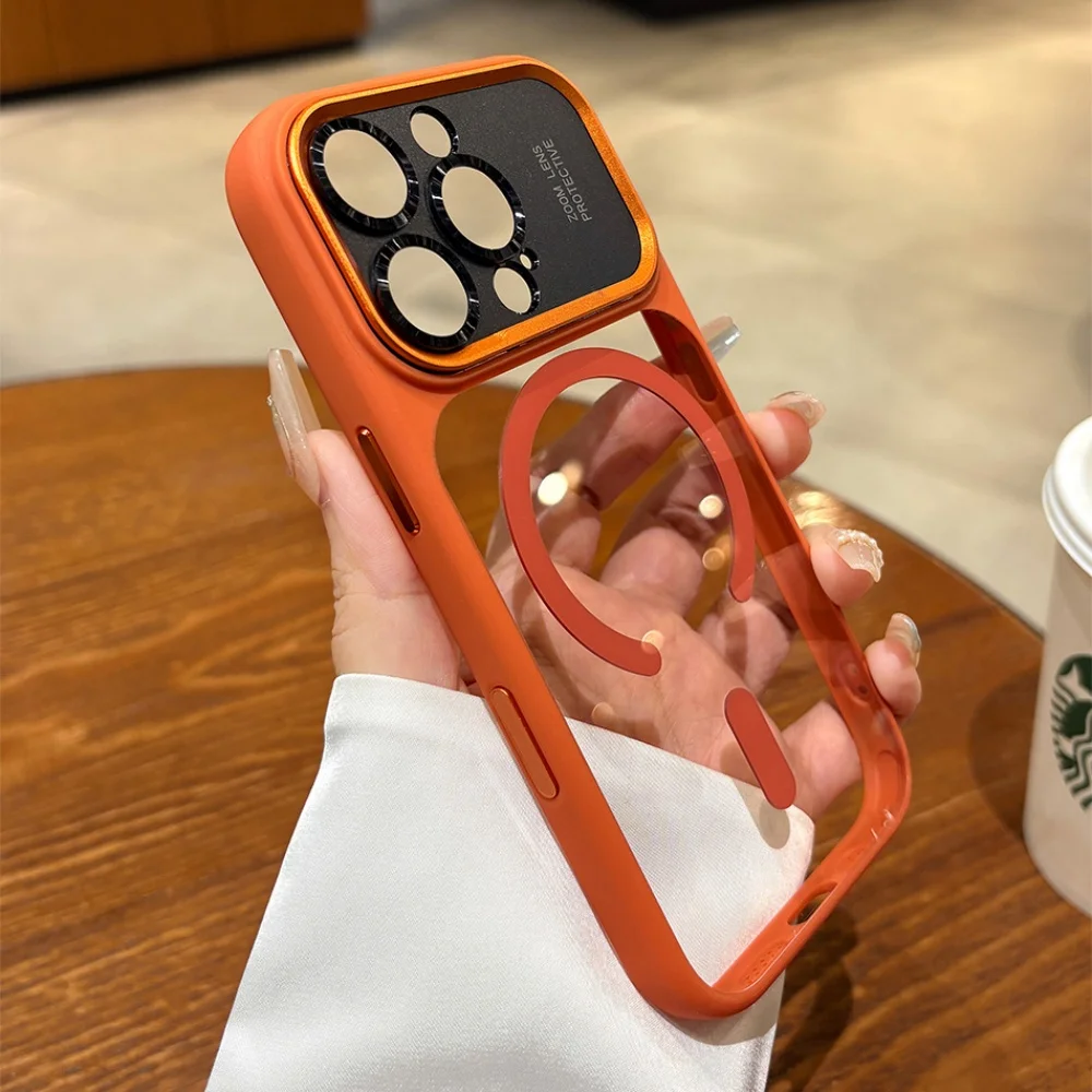 Armor Magnetic Clear PC Shockproof Cover For iPhone 17 Pro Max Air for Magsafe Phone Case for iPhone 18 14 15 12 16 Pro Max Cap