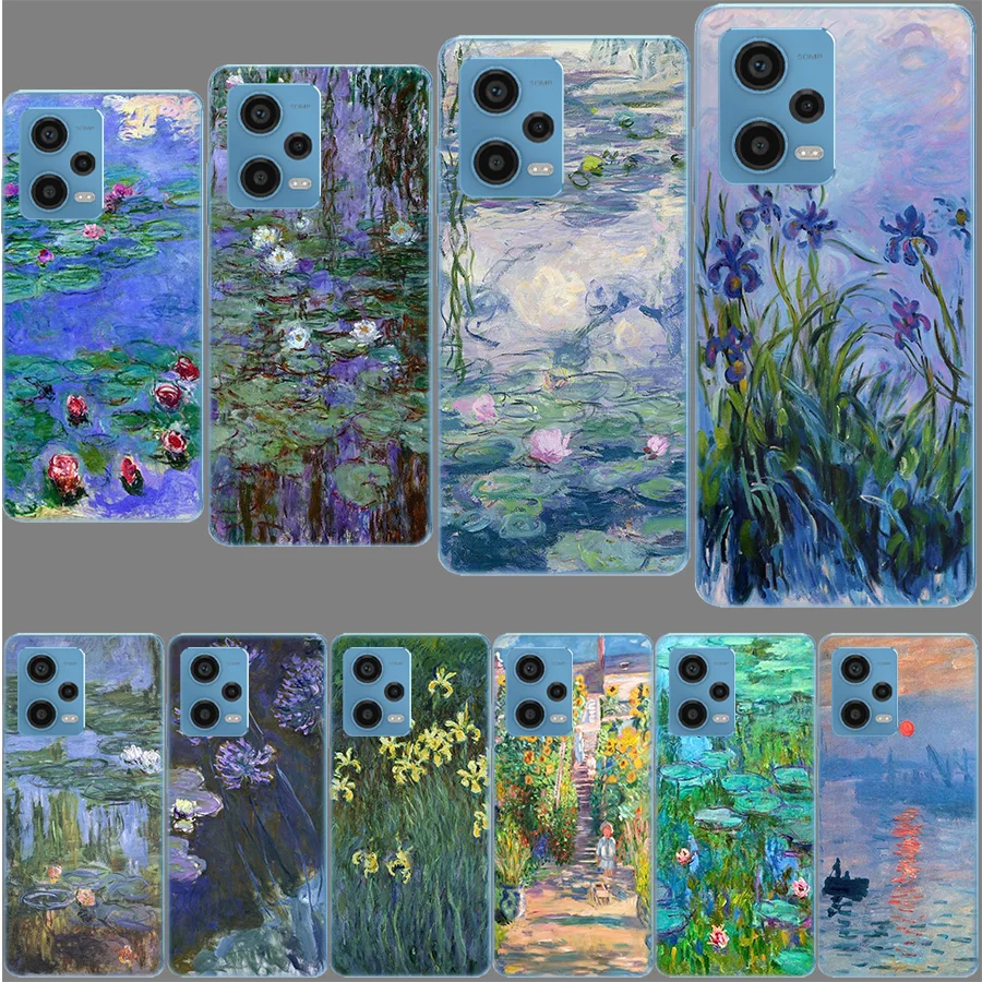 Claude Monet Garden Lotus Bridge Case for Xiaomi Redmi Note 12 Pro 11 Pro Plus 12S 11S 11T 11E 10 5G 10S 9S 9T 9 8T 8 7 Phone TP