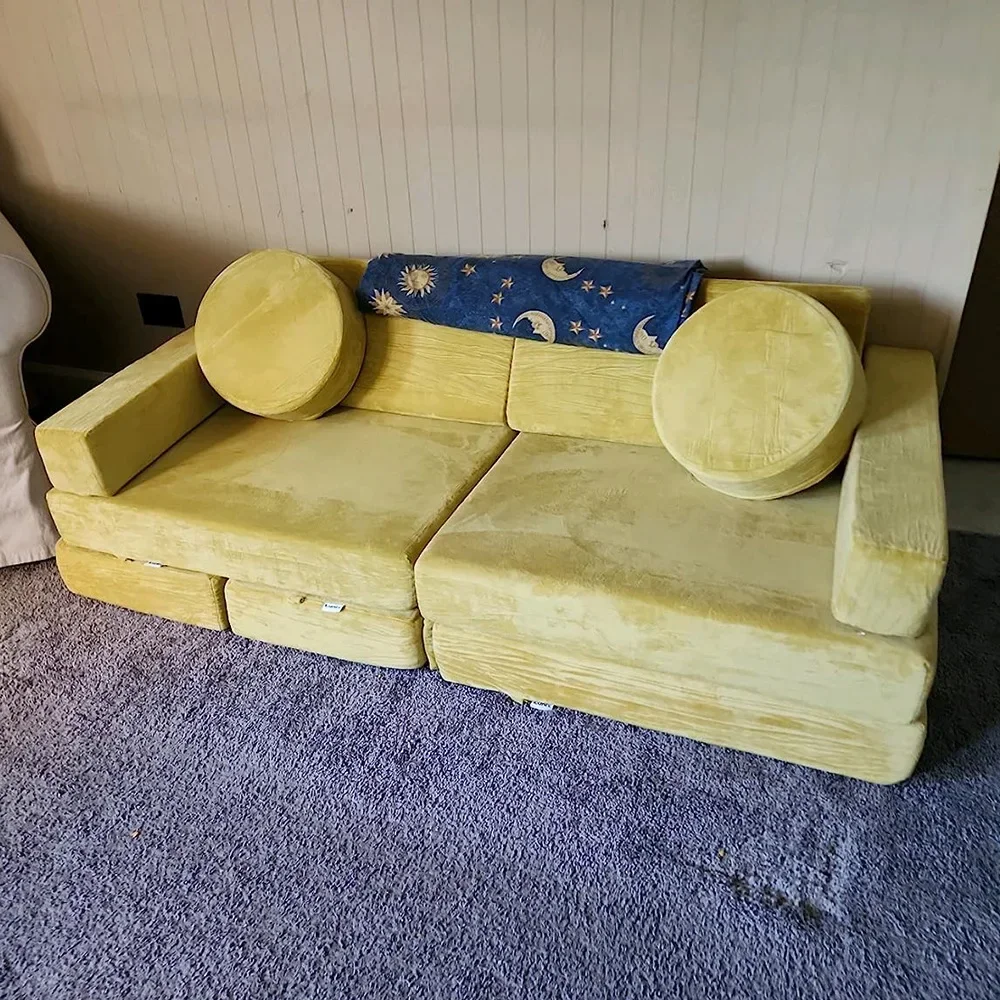 AApink Cartoon Modular Castle Children's Play Sofa Bubble Combination Couch Foam Living Room Furniture Sofa Set Kids Sofa Fort