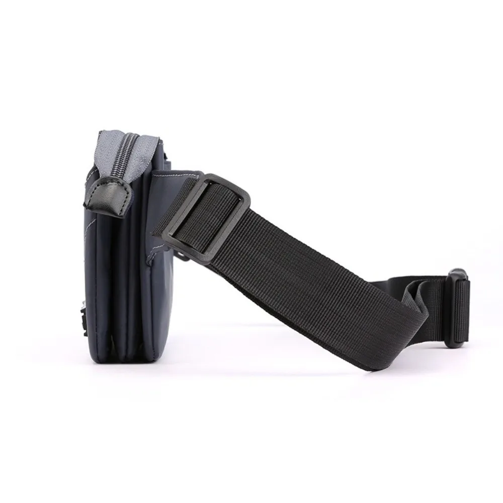 

Мужская поясная сумка с защитой от брызг, однотонная нейлоновая сумка на ремне с несколькими карманами, большая вместительная многофункциональная мужская нагрудная сумка