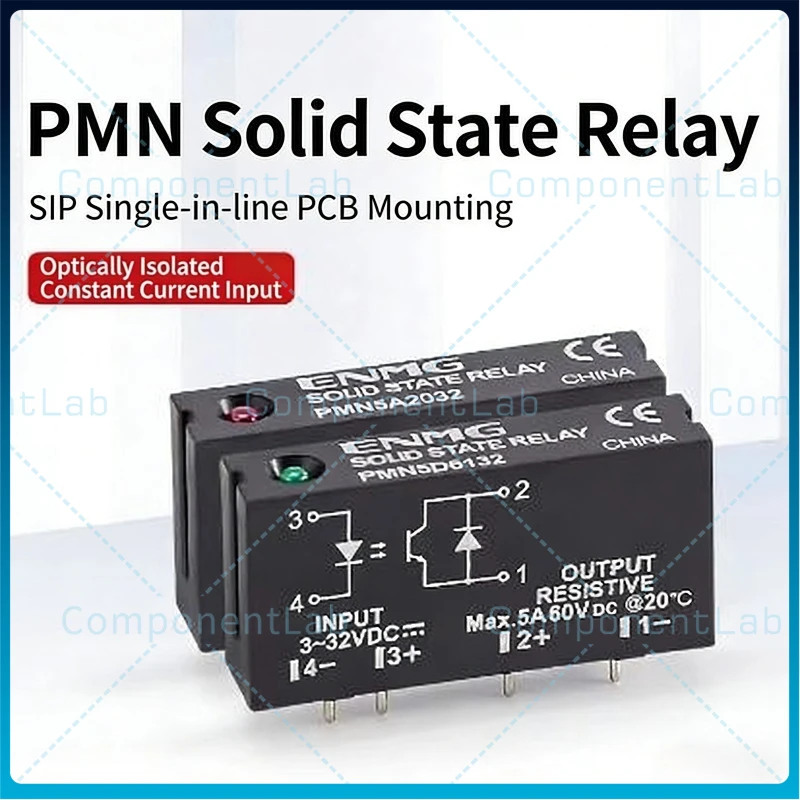 2pcs For Enjue 24v wide voltage PCB small soldered solid state relay PMN5D6132 DC control DC 3V to 5V