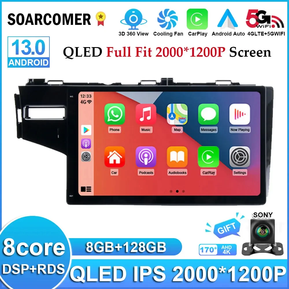 

Android Car Radio Stereo Media Player Sereen Wireless Carplay Auto GPS BT WIFI No DVD for HONDA Fit Jazz 2013- 2018