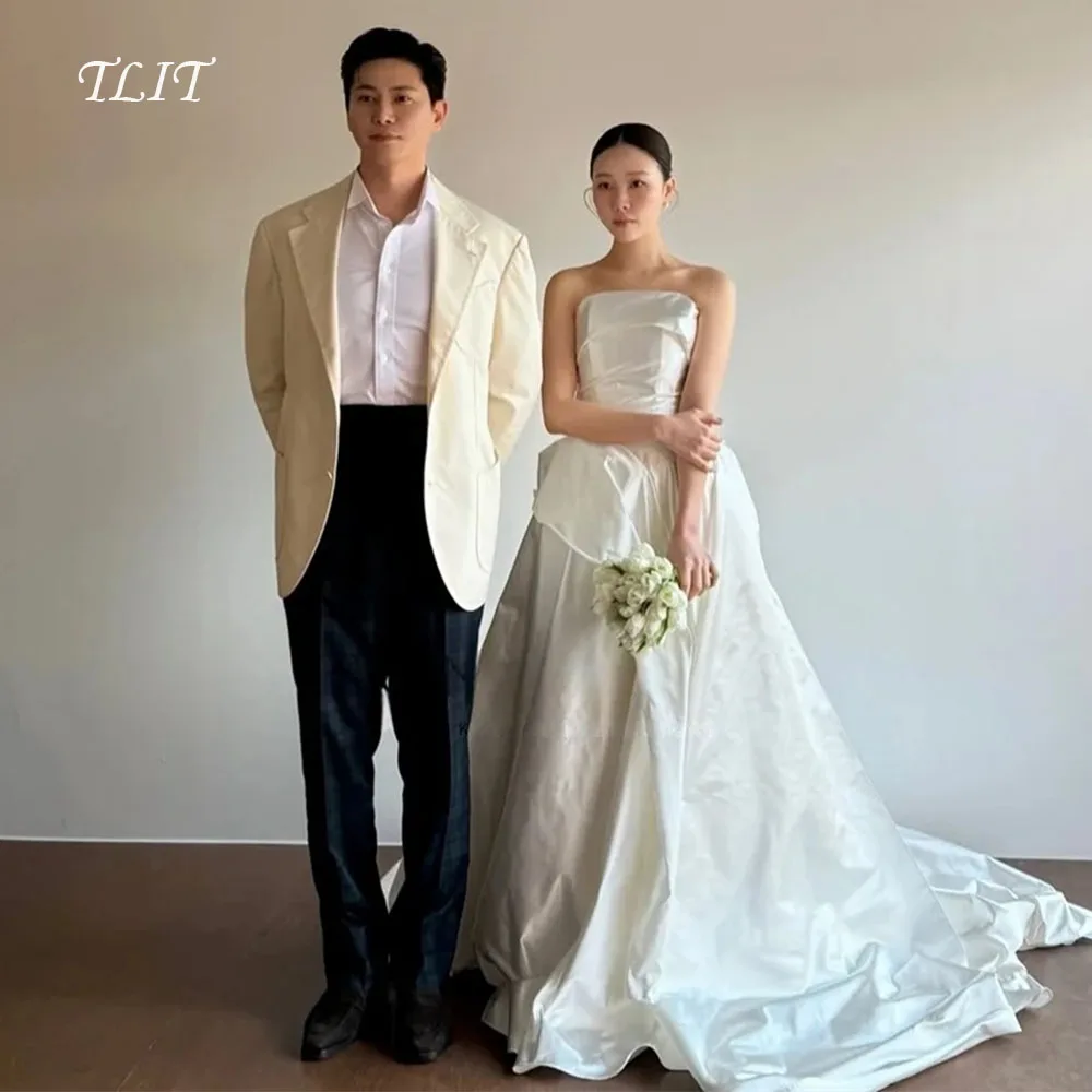 

Изысканные корейские свадебные платья TLIT с открытыми плечами, классические свадебные платья-русалка без рукавов с шлейфом, коллекция 2026