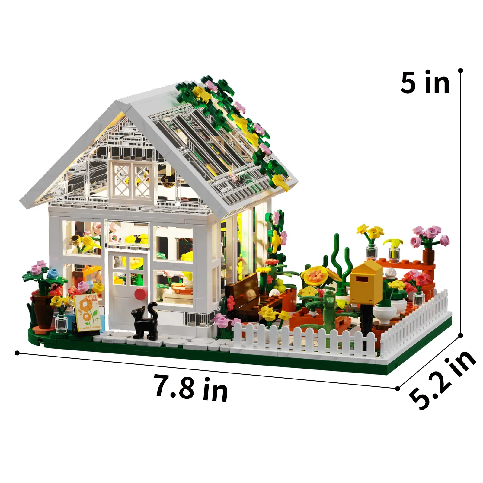 Flower House Blocks Building Set with，Craft Toys，DIY Toys，Car Decoration Crafts，Animation Derivatives，children Toys