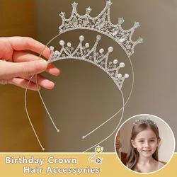 1 Piece Party Girl Crown Headband Performance Catwalk Sweet Little Girl Crown Headband Children's Hair Accessories Birthday Gift