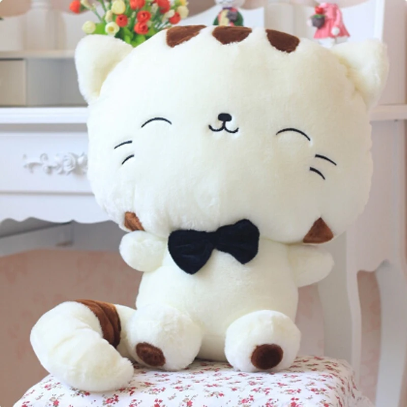 Cute Kawaii Cat With Bow Plush Dolls Toys Gift Stuffed Soft Doll Cushion Sofa Pillow Gifts Xmas Gift Plush Dolls For Girl