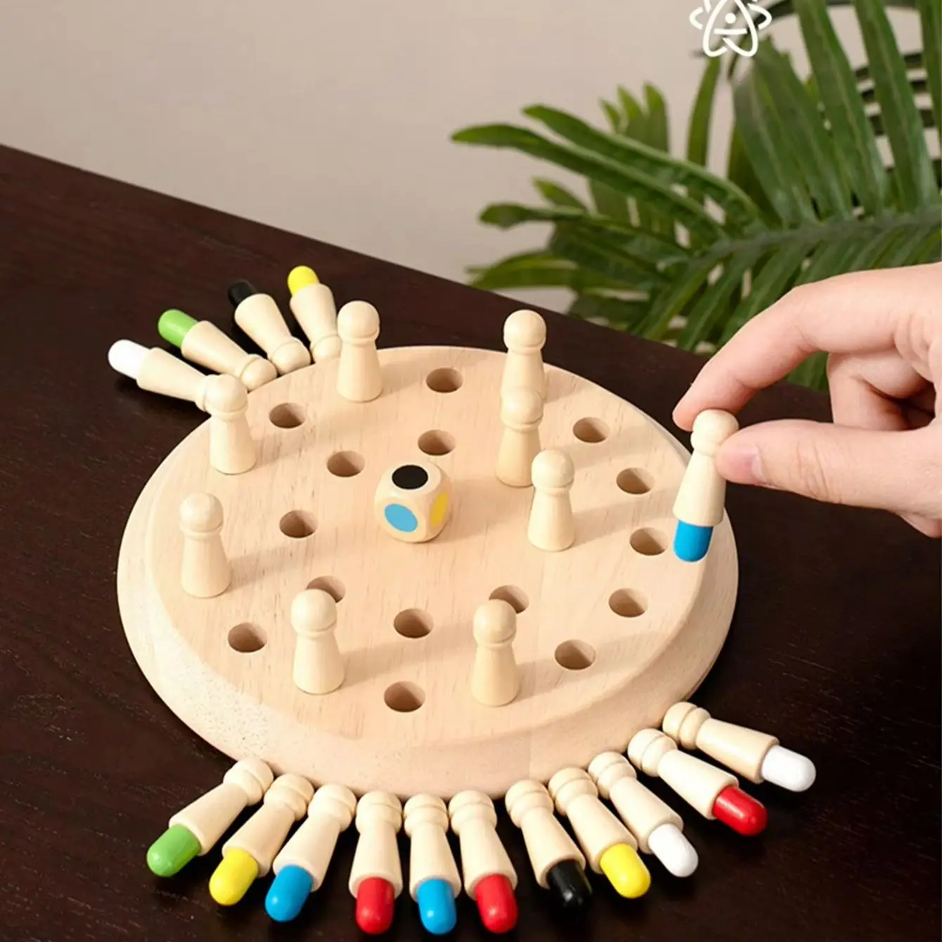 1 Set Wooden Color Memory Chess Desktop Toys Double Or Multiple People Interactive Creative Games A Birthday Present Gift